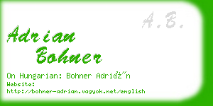 adrian bohner business card